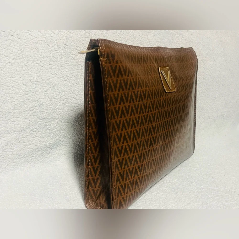 Mario Valentino Monogram Brown Clutch - Picture 6 of 14